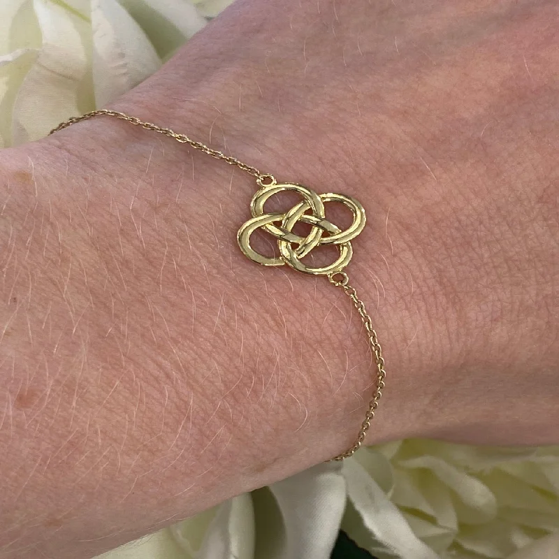 women stacking bracelets -Celtic Motif Bracelet - 9ct Gold