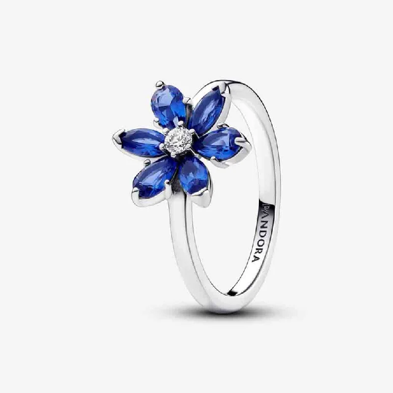 women eternity bands wedding rings -PANDORA : Sparkling Blue Herbarium Cluster Ring