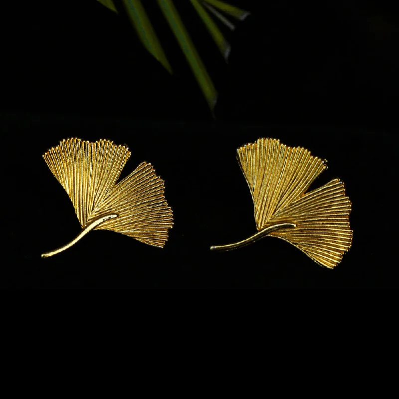 women luxury earrings -Manath Jewels Gold Plated Matte Finish Korean Style Stud Earrings