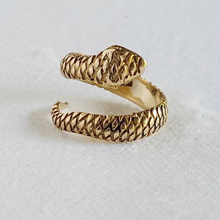 women infinity rings -Brass Python Ring, Adjustable