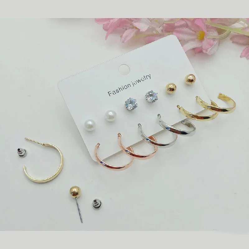 women silver hoop earrings -SP Jewellery Hoop Earrings Combo