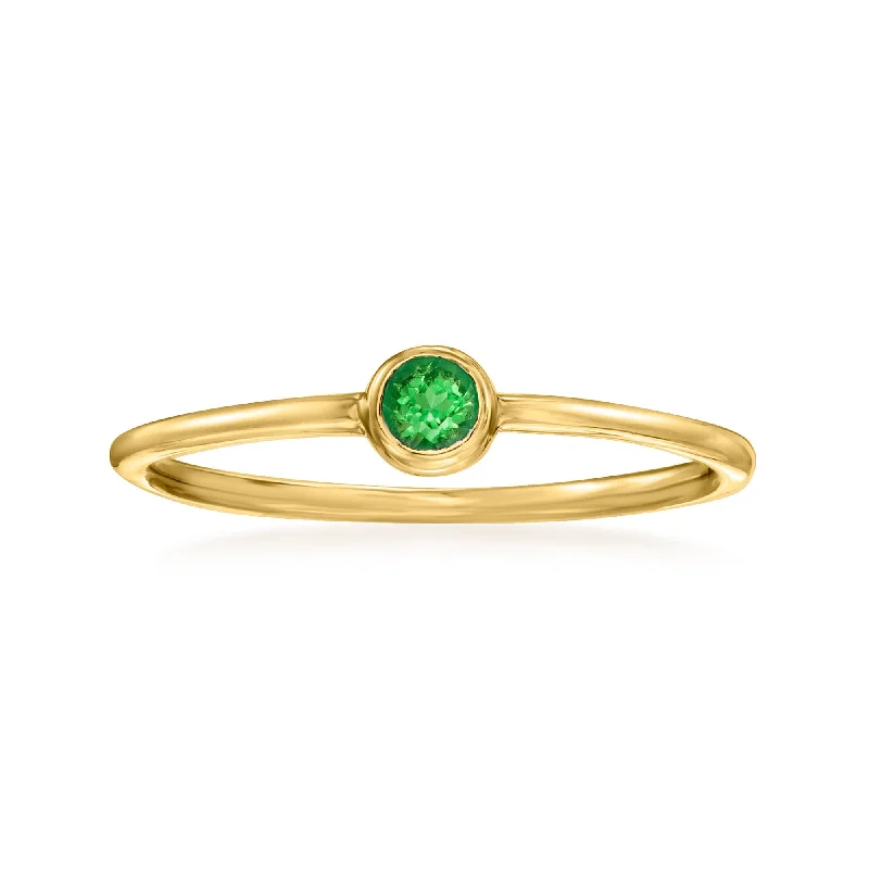 women colorful gemstone engagement rings -RS Pure by Ross-Simons Emerald Ring in 14kt Yellow Gold