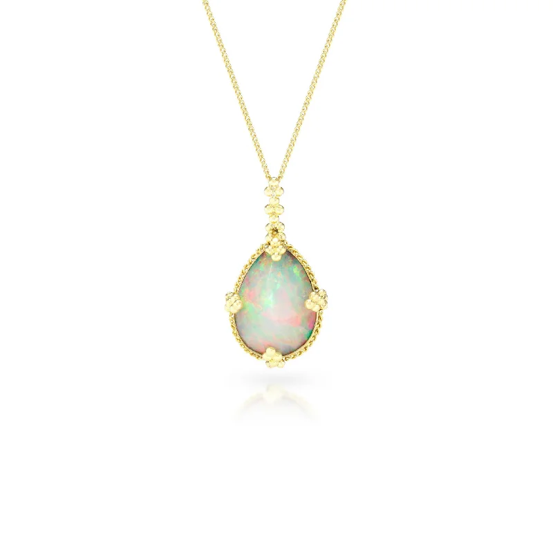 women sapphire necklaces -AMÁLI Opal Teardrop Pendant Necklace