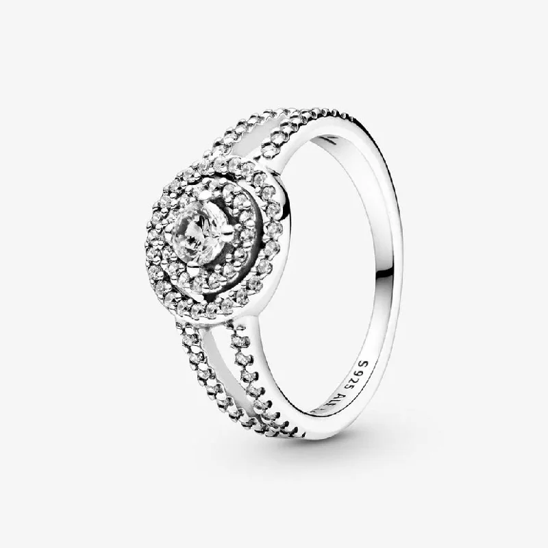 women men’s wedding rings -PANDORA : Sparkling Double Halo Ring