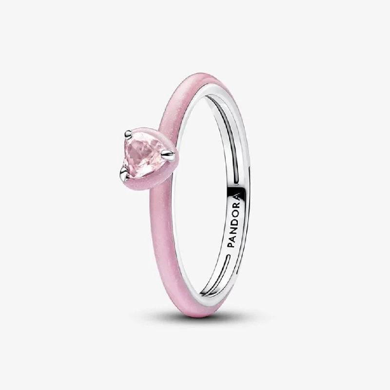 women modern wedding rings -PANDORA : Pink Chakra Heart Ring