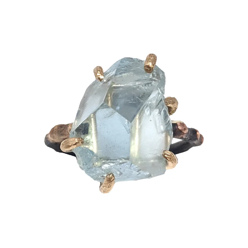 women antique rings -Aquamarine Large Stone Ring by Variance Objects