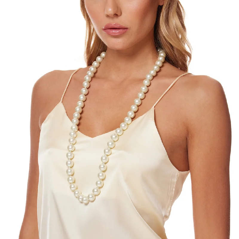 women crystal necklaces -Light Cultura Pearl Necklace