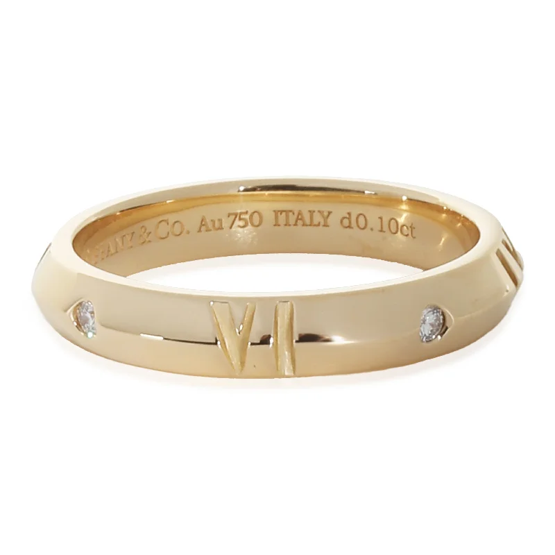 women luxury engagement rings -Tiffany & Co. Atlas Band in 18k Yellow Gold 0.1 CTW