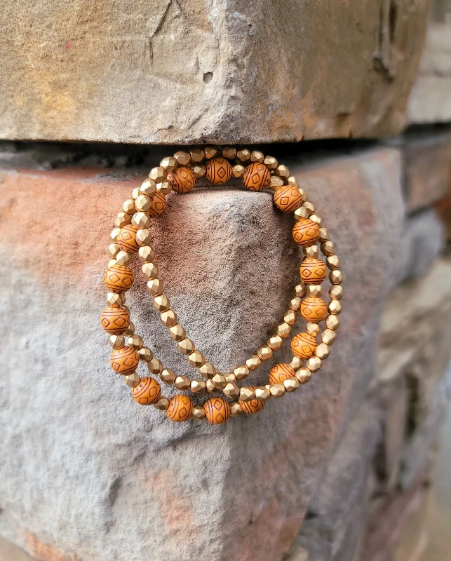 women infinity bracelets -Terracotta Bracelet Set