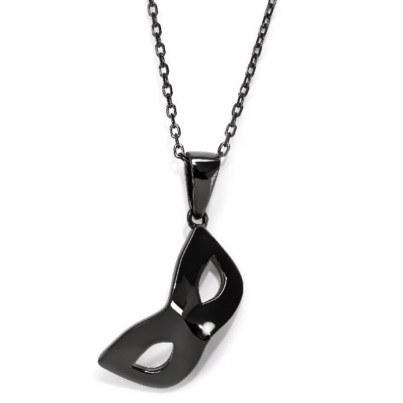 women choker necklaces -Noir Mask Pendant