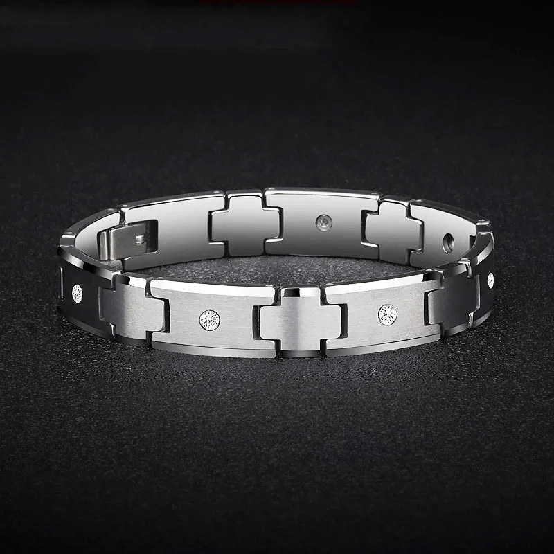 women twisted bracelets -Tungsten Carbide Bracelet with Cubic Zirconia