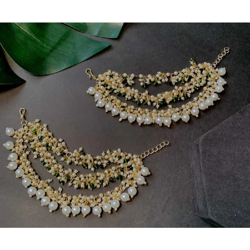 women hoop statement earrings -Akruti Collection Gold Plated Pearl Kanchain