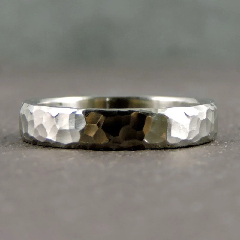 women diamond rings -SALE! Random Hammered Palladium Band by EC Design