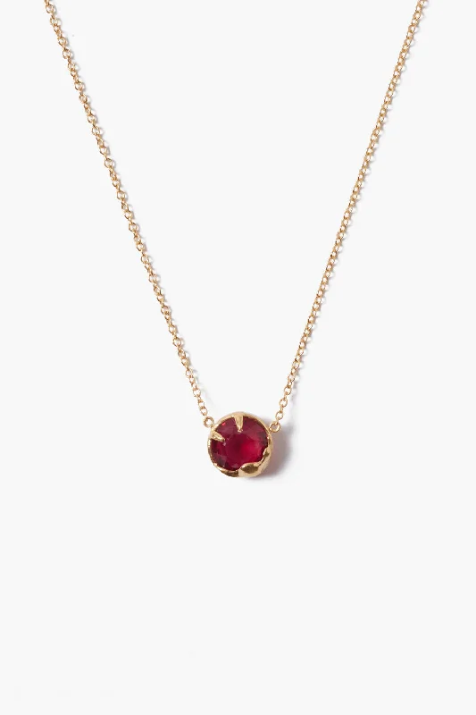 women pearl necklaces -July Birthstone Necklace Ruby Crystal