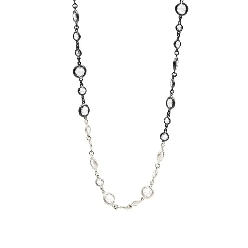 women bridal gold necklaces -Freida Rothman Illuminating Two-Tone Long Necklace