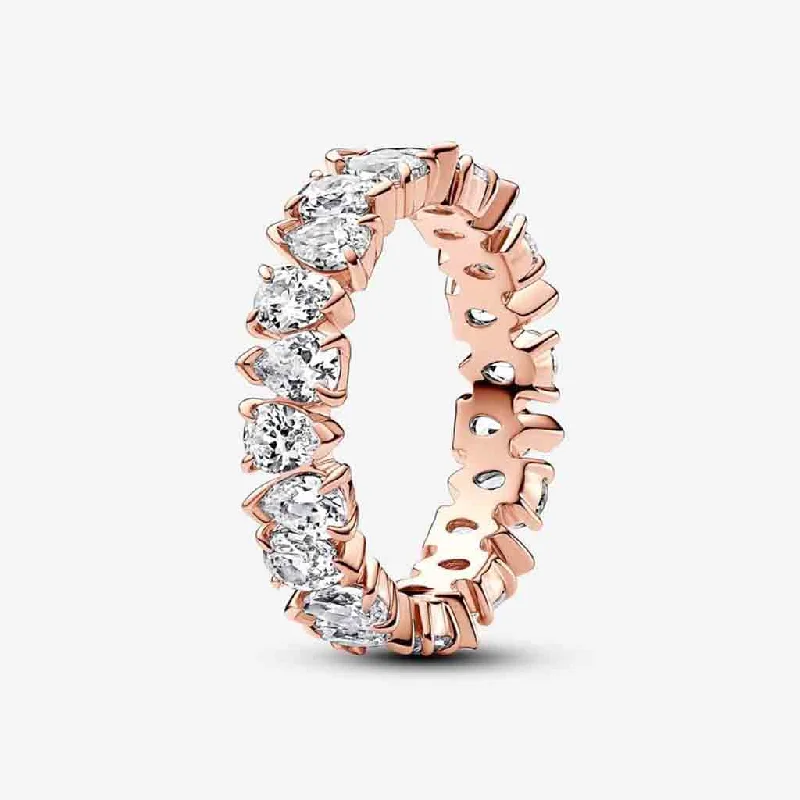 women personalized gemstone rings -PANDORA : Alternating Sparkling Band Ring