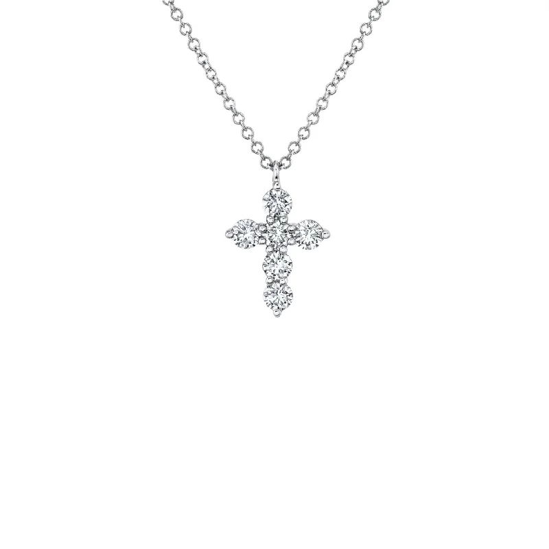 women diamond pendant necklaces -Shy Creation 0.50ct Diamond Cross Necklace