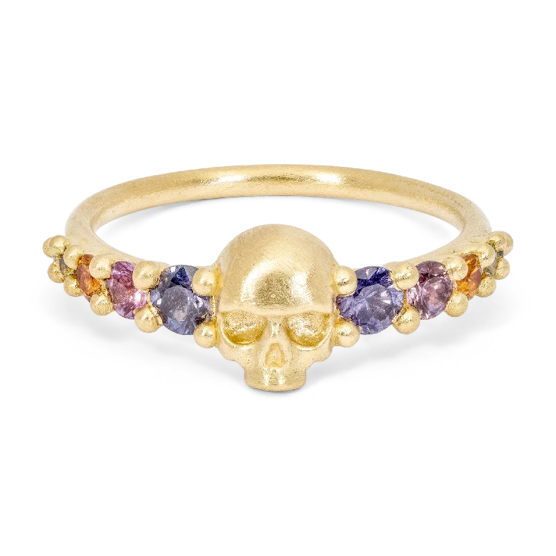 women unique rings -Blossom Crush Love Dusk Skull Ring - Made to Order