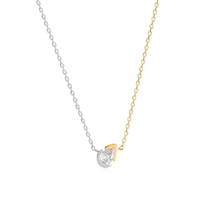 women luxury necklaces -Aurelie Gi Two-Tone Sanilia Diamond Necklace