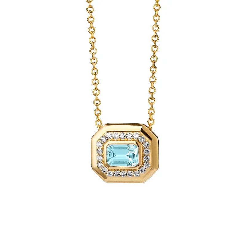 women minimalist pendant necklaces -Emerald Cut Necklace