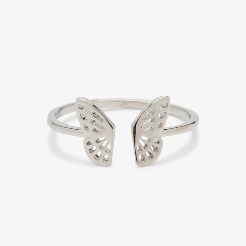 women men’s wedding rings -Pura Vida : "Fly Away" Ring-Silver