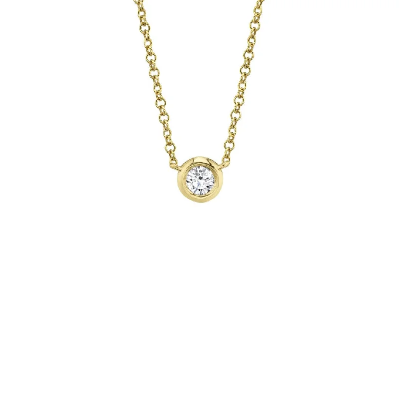 women star pendant necklaces -Shy Creation Bezel Diamond Necklace