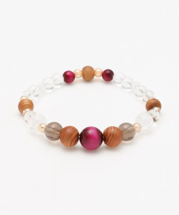 women bangles -YAKUSUGI, Crystal, Rose Tiger Eye Bracelet