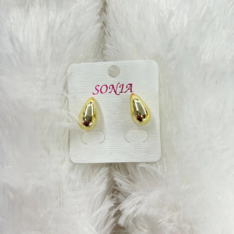 women heart earrings -Abhinandan Gold Plated Drop Shape Shape Earrings