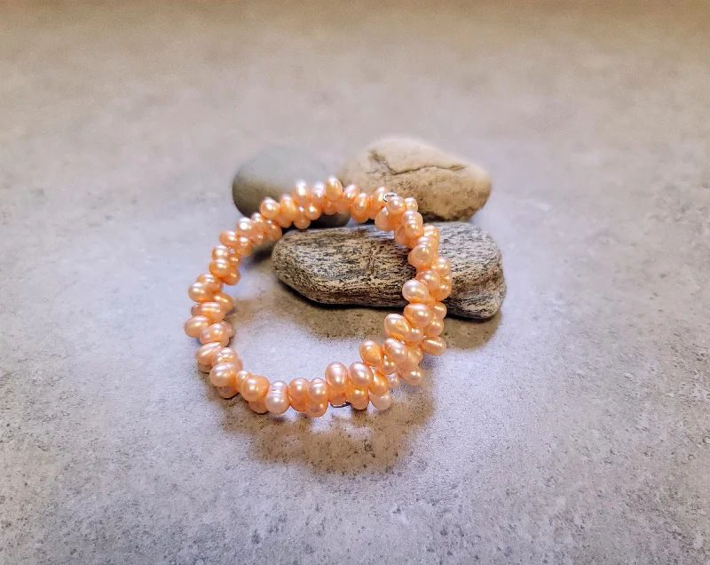 women rose gold bracelets -Peach Ocean's Embrace Bracelet