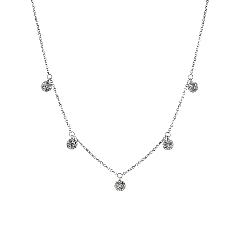 women wedding day necklaces -Tara Mikolay Raw Diamond Oxidized Multi Disc Necklace