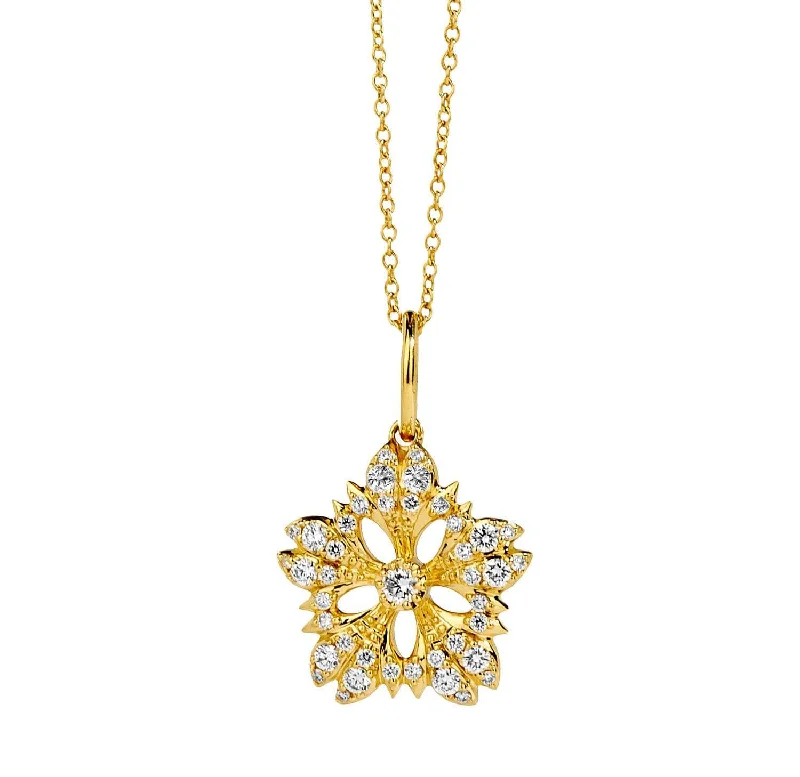 women matching necklaces -Diamond Flower Necklace