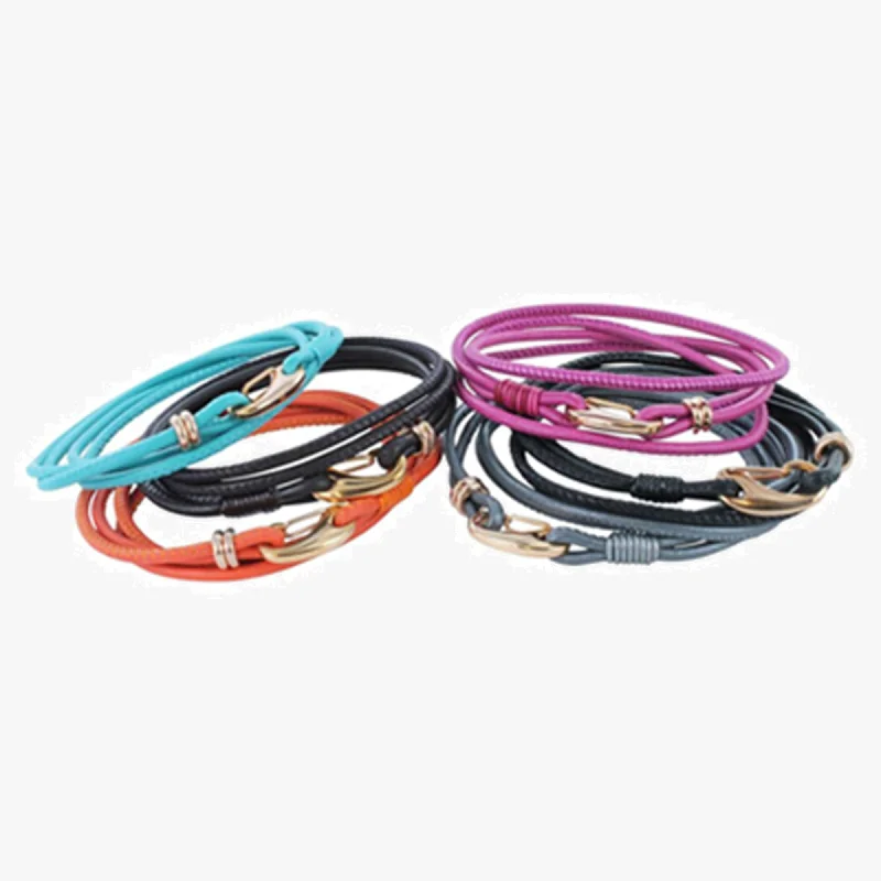 women stackable bracelets -Lobster Leather Thong Bracelet