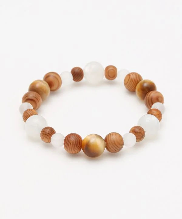 women bracelets -YAKUSUGI, Moonstone, Golden Tiger Eye Bracelet