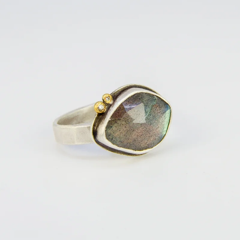 women antique rings -NEW! Rosecut Labradorite Ring by Ananda Khalsa