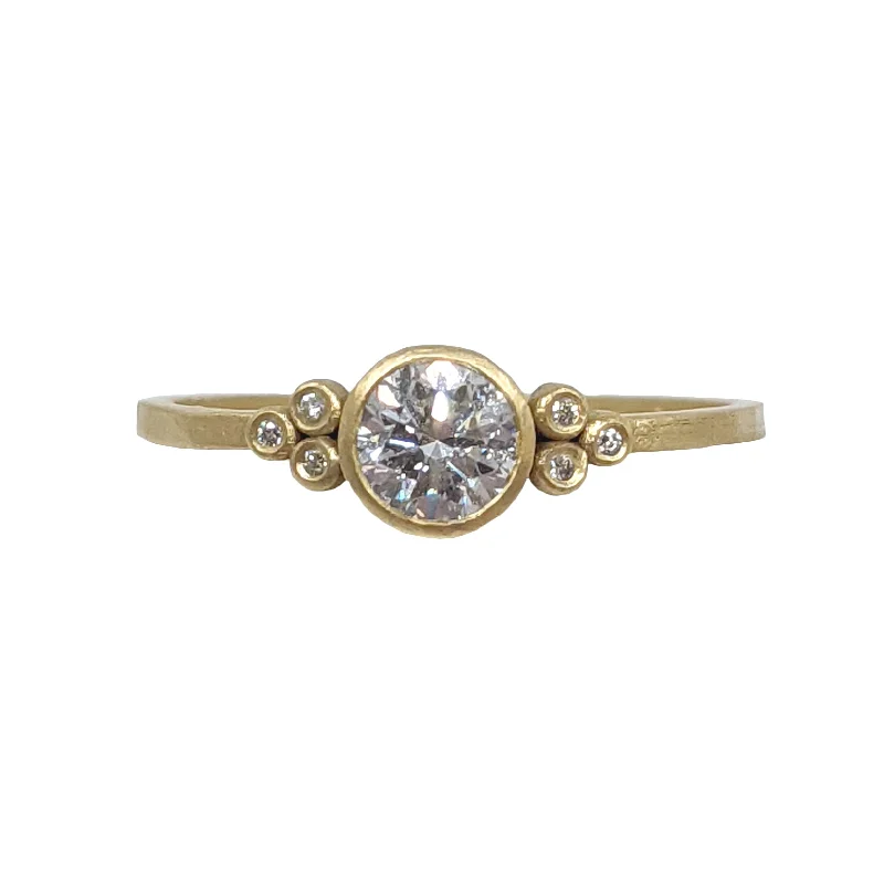 women stackable gemstone rings -Diamond Flourish Ring in 18k Gold by Ananda Khalsa