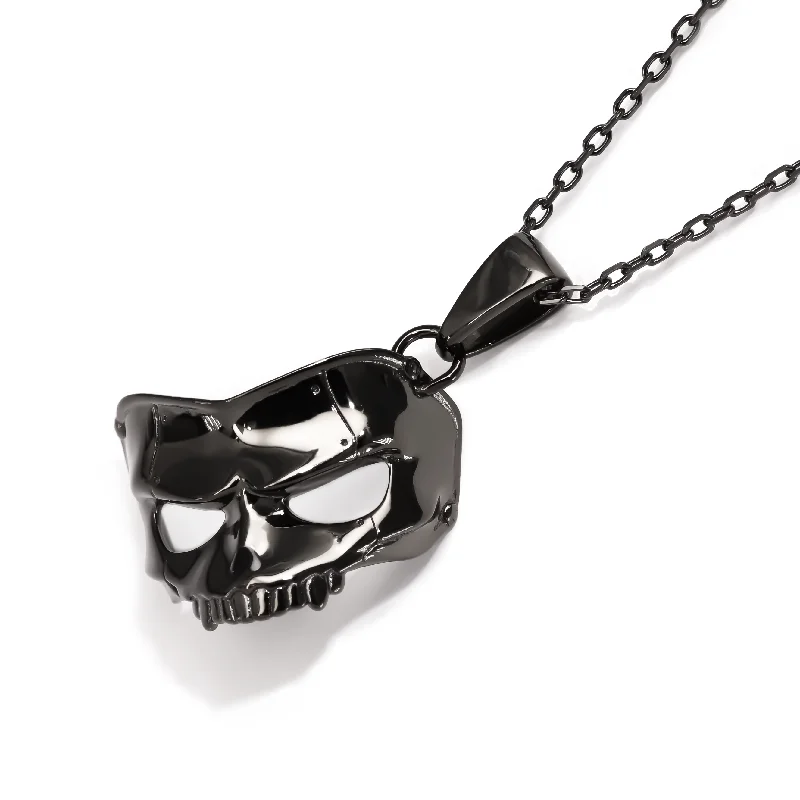 women gemstone drop pendant necklaces -Skull Mask Pendant