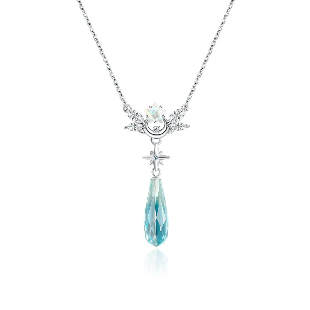 women modern necklaces -Skylar Crystal Drop Necklace