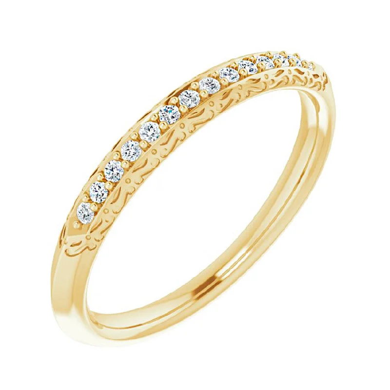 women diamond rings -14K Yellow 1/10 CTW Diamond Wedding Band