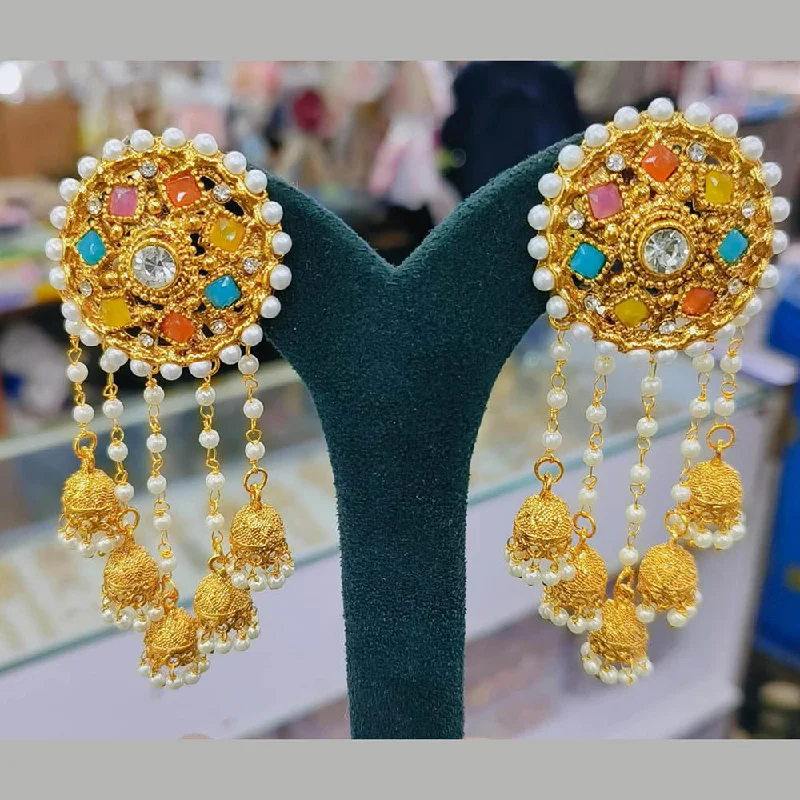 women vintage earrings -Anjali Jewellery Gold Plated Crystal Stone And Pearl Dangler Earrings