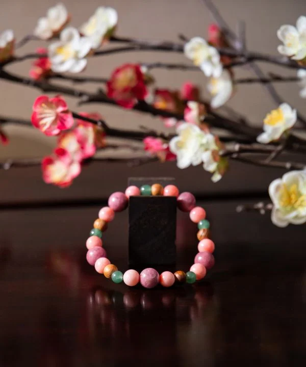 women adjustable bangle sets -KOUBAI Pink Coral Bracelet