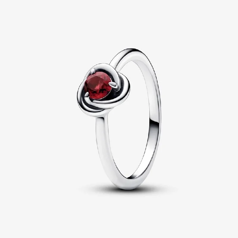 women men’s rings -PANDORA : July True Red Eternity Circle Ring