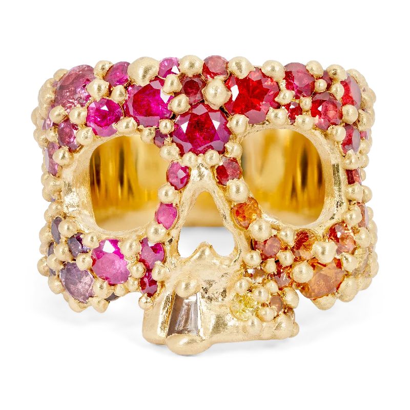 women rose gold rings -California Sunset Kali Skull Ring - Made to Order