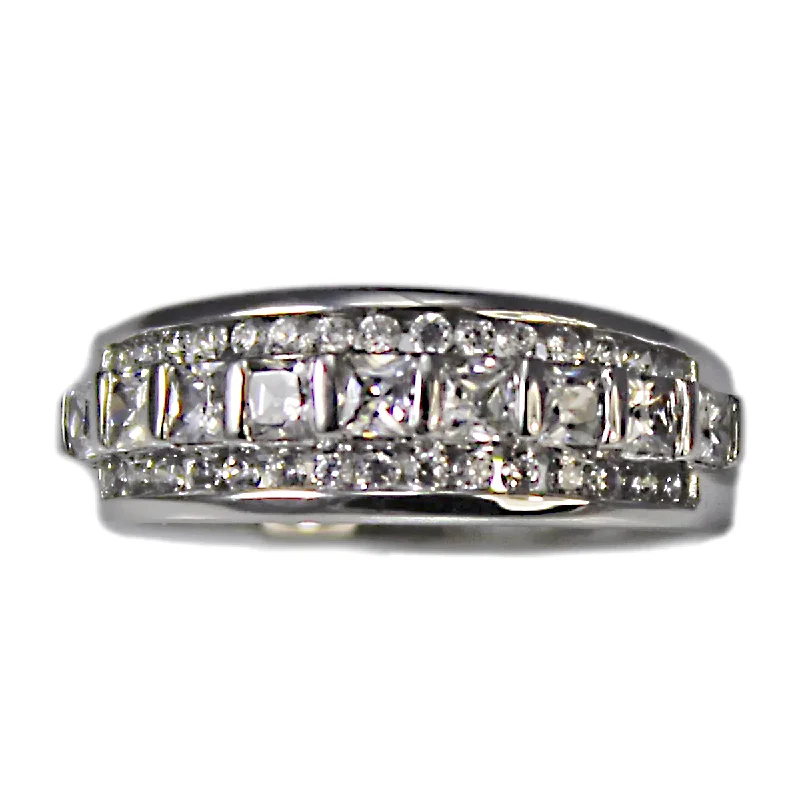 women antique rings -Cubic Zirconia Sterling Silver Engagement Ring