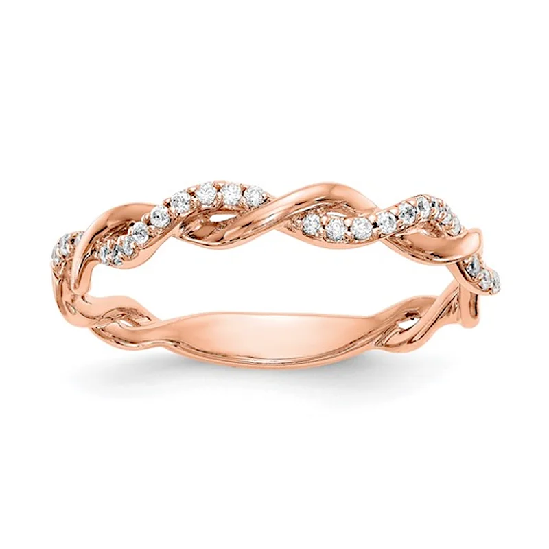 women anniversary rings -14K Rose Gold Lab-Grown Diamond Ring