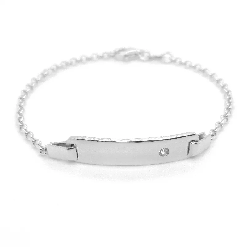 women braided bracelets -Sterling Silver 925 Kids' Engravable Braceletn Ref :BRTARMTS045CR