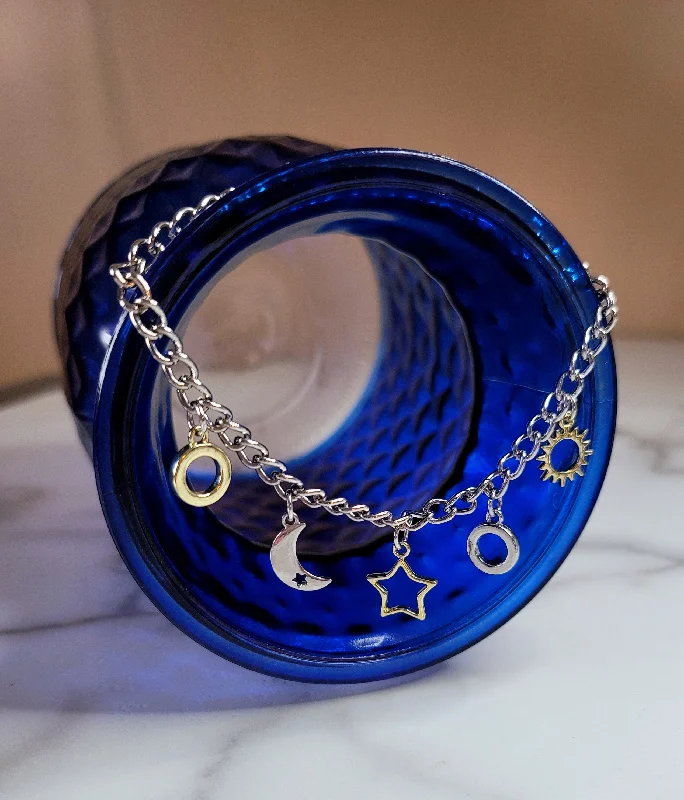 women chunky bracelets -Celestial Charm Bracelet