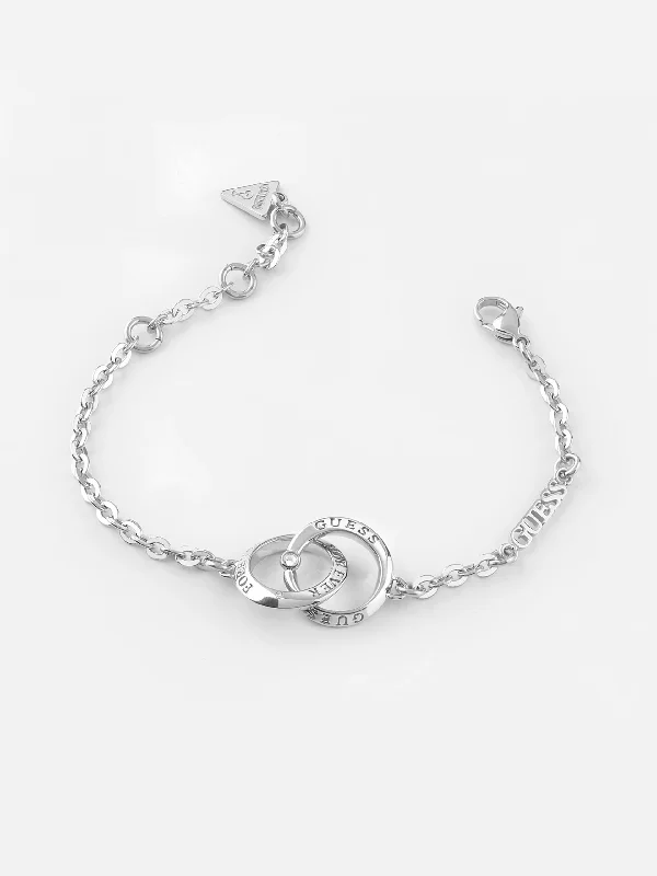 women adjustable bangle sets -Guess Forever Links Silver Bracelet Ref :UBB02187RHL