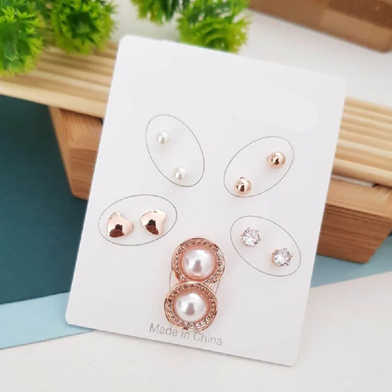 women luxury drop earrings -Aamrapali Korean Style Stud Earrings Combo