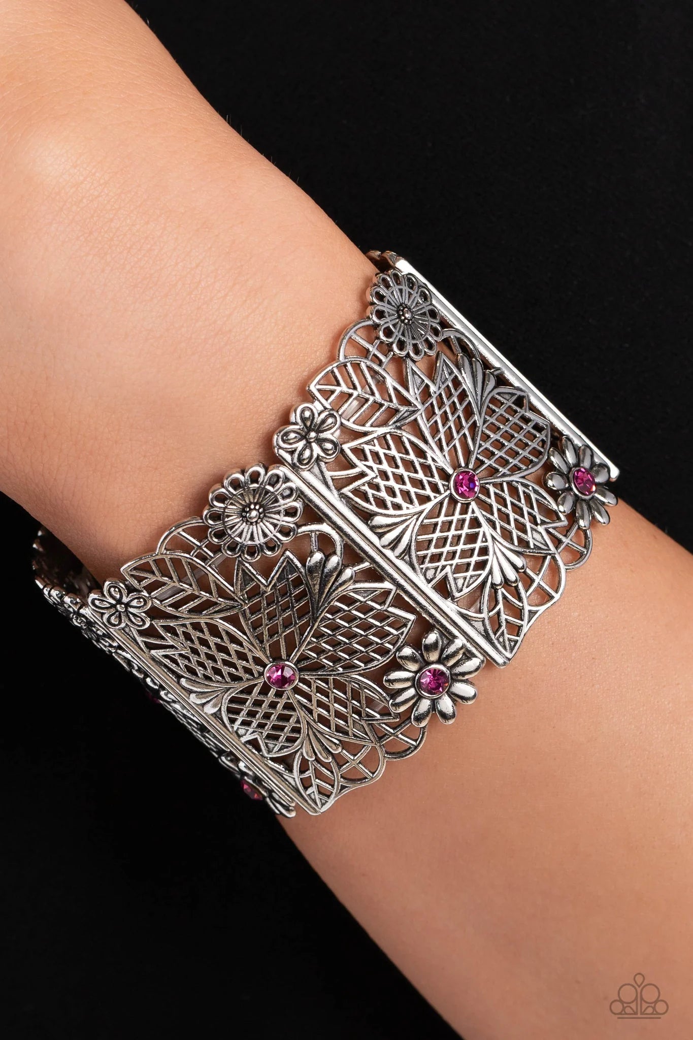 women crystal bangles -Garden City - Pink Bracelet