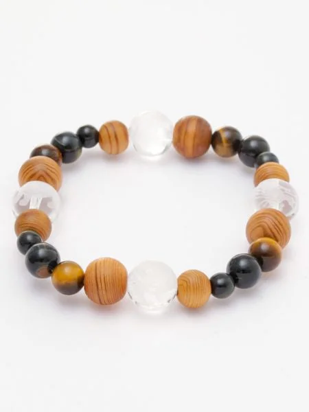 women double band bracelets -YAKUSUGI, Four Gods Crystal, Tiger Eye Bracelet